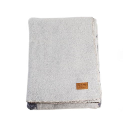 Wool Blanket Large Horse Lovers Unite - White/Grey